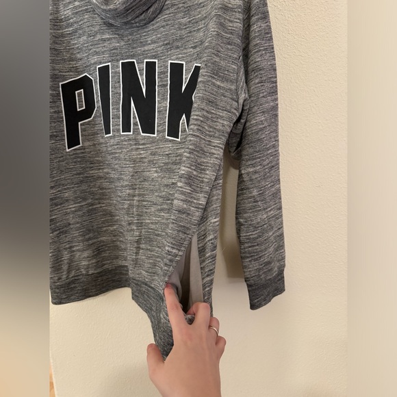 Comfy cozy grey PINK sweatshirt pullover - Picture 3 of 5